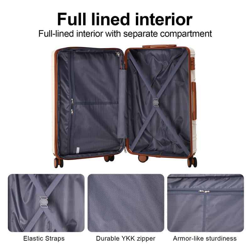 AAIVV 4 Piece Expandable Luggage Sets, ABS Travel Suitcase Set with Double Spinner Wheels, TSA Lock Hardshell Durable Traveling Bag Luggage Sets (13/20/26/28In) Gift for Back to School