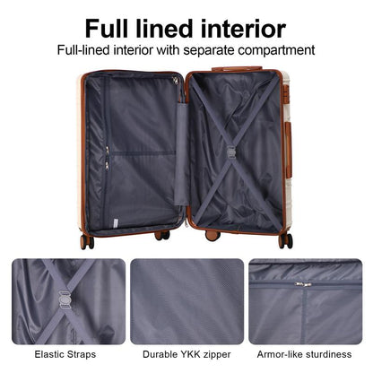 AAIVV 4 Piece Expandable Luggage Sets, ABS Travel Suitcase Set with Double Spinner Wheels, TSA Lock Hardshell Durable Traveling Bag Luggage Sets (13/20/26/28In) Gift for Back to School