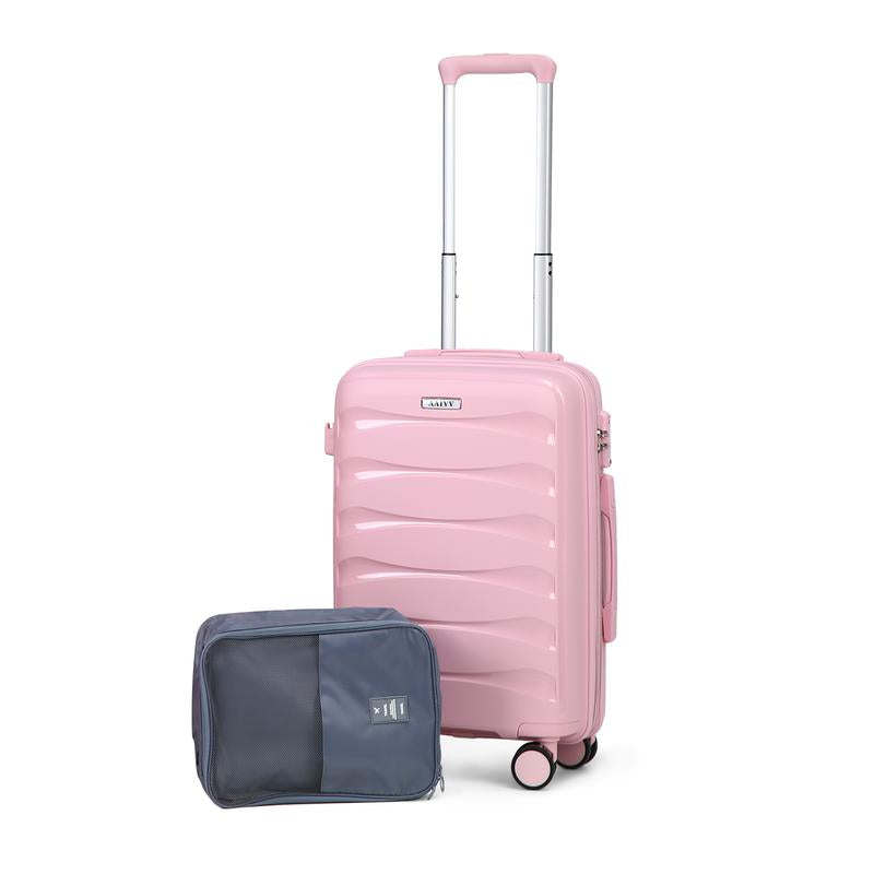 AAIVV 4 Piece Expandable Luggage Sets, ABS Travel Suitcase Set with Double Spinner Wheels, TSA Lock Hardshell Durable Traveling Bag Luggage Sets (13/20/26/28In) Gift for Back to School